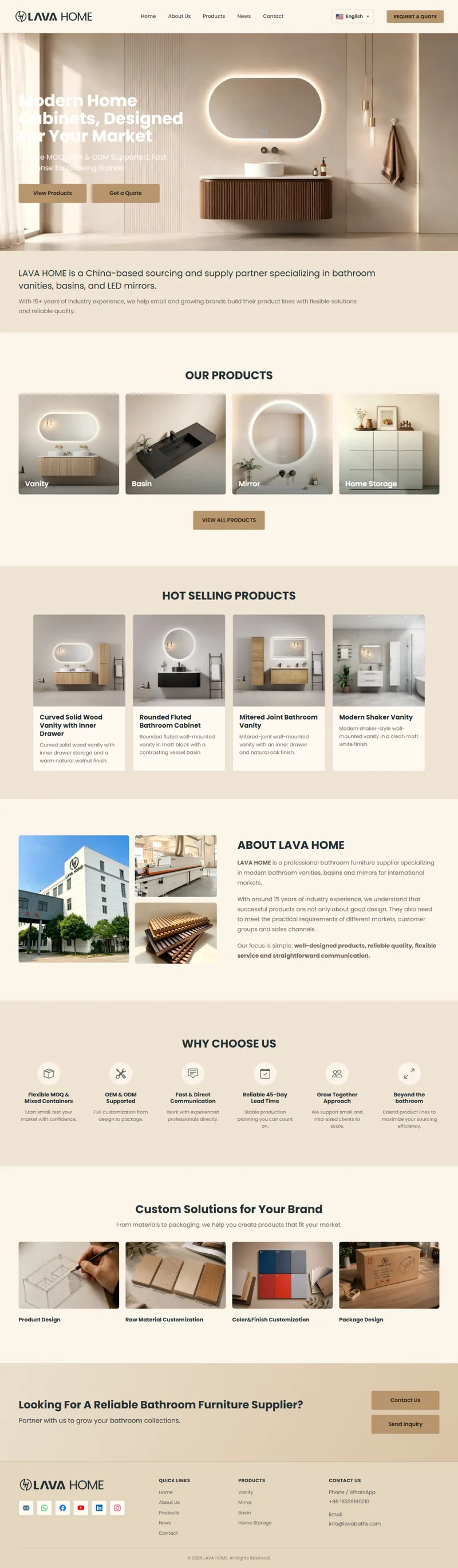 LAVA HOME｜现代家居橱柜与浴室家具 网页长截图